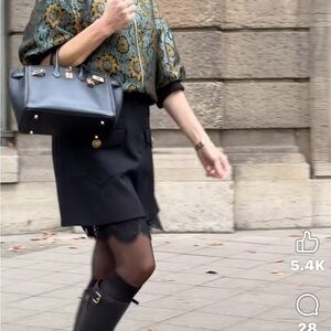 NWT Gap Black Skirt Lace Trim 6